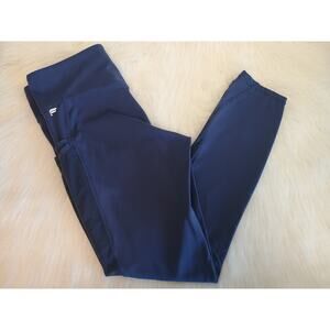 Fabletics Navy 7/8 Leggings Mesh Side Panel Pocket Small